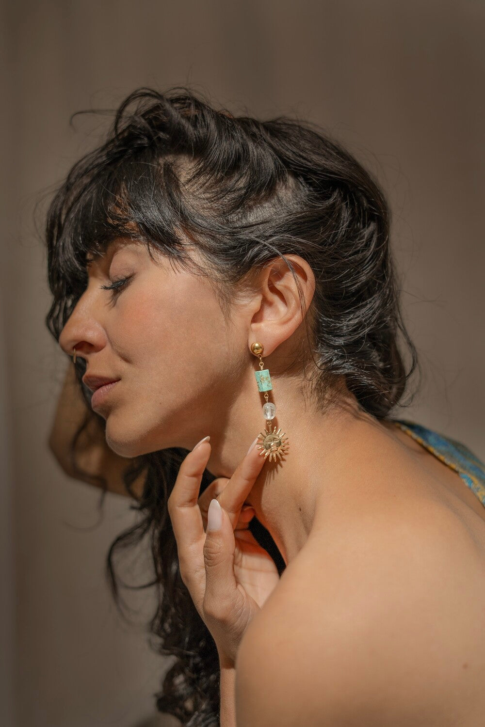 Aretes agua de sol (pendiente)