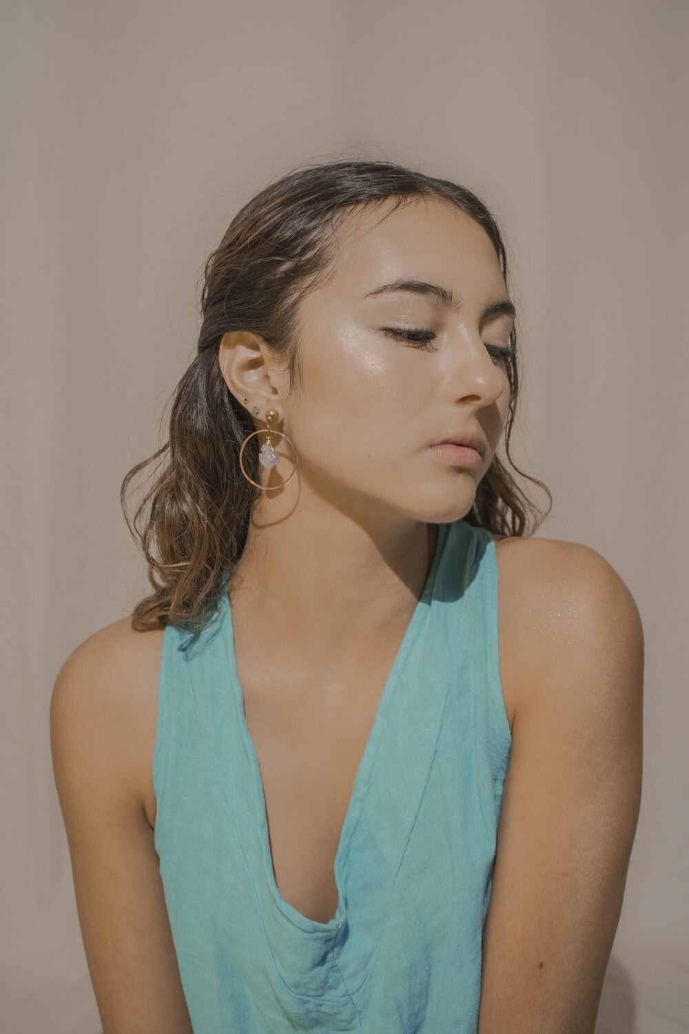 Aretes aros de cristal