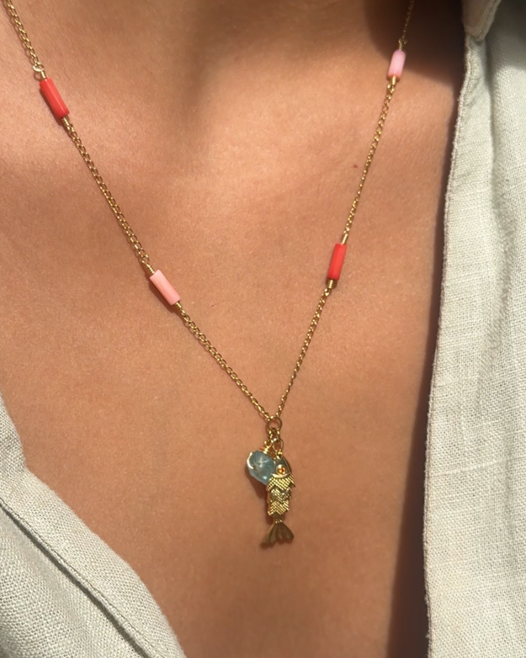 Collar pez de coral
