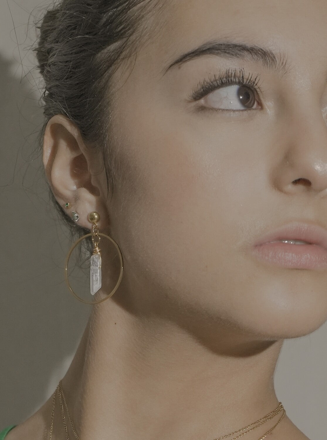 Aretes aros de cristal