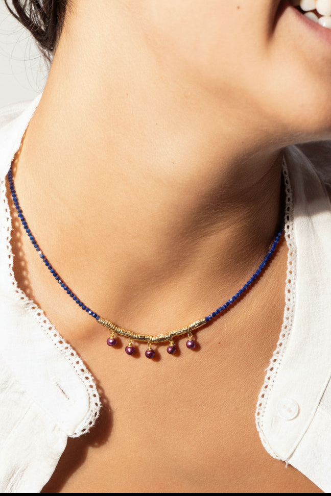 Collar círculo azul